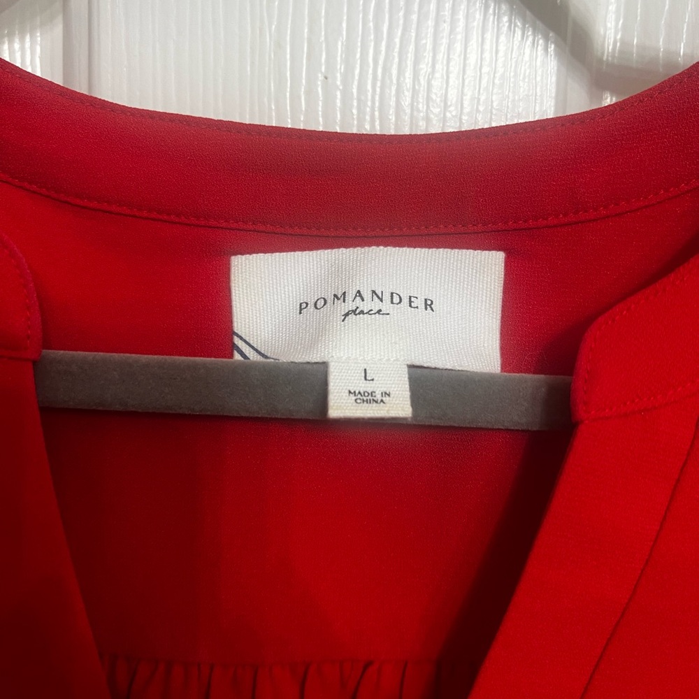 Pomander Place Red Tiered Long-Sleeve Dress - Picture 4 of 4